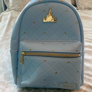 NWOT Disney loungefly mini backpack blue castle